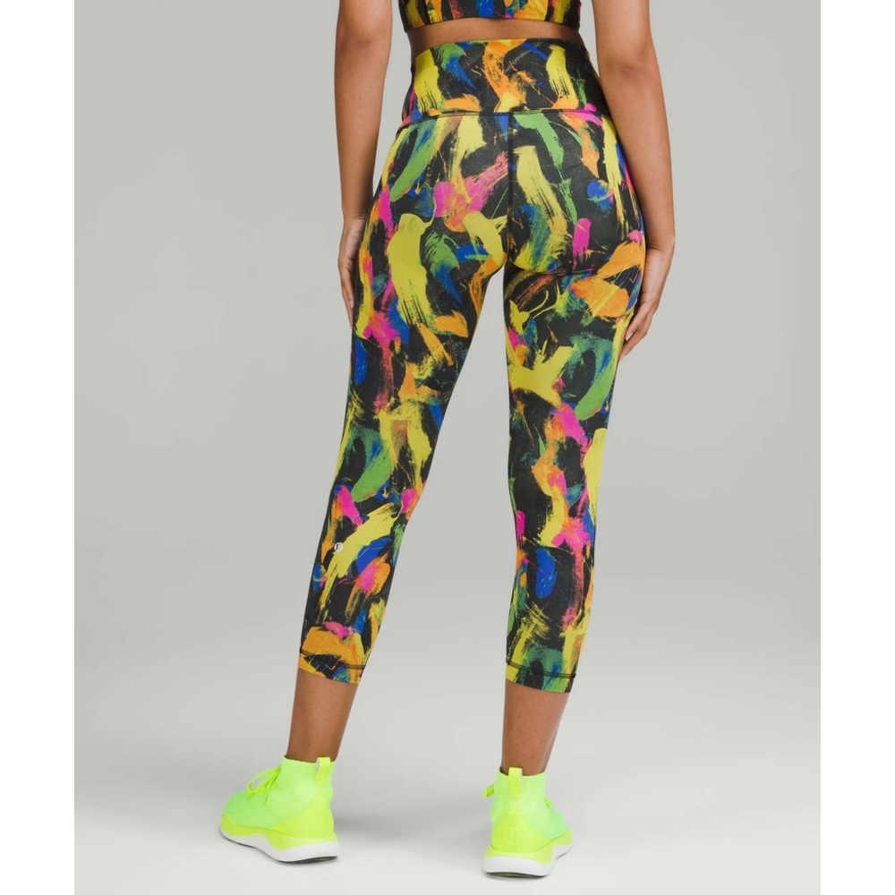 Lululemon Wunder Train High-Rise Crop 23" Multicolor Abstract Print Leggings - Picture 2 of 8
